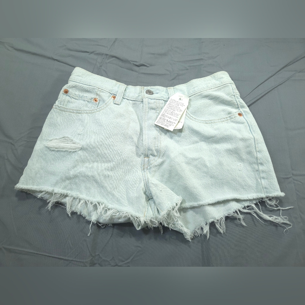 NEW Levis 501 Shorts Womens Cut Offs Hot 27 Light Wash Booty Y2K Denim Jeans